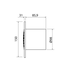 B-10 PLUS koupelnový ventilátor, 15W, potrubí 100mm, bílá