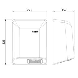 BIGFLOW bezdotykový elektrický osoušeč rukou 220-240V, 2050W, 253x325x152mm, ABS/bílá