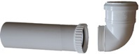 RICOM Zkrácené koleno šroubovací - délka 490mm DN 80/ 87,5st, plast