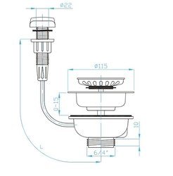 PLAST BRNO Dřezový výt. ventil 115 6/4", ovládání