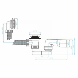 PLAST BRNO Vanový Klik Klak inox, sifon 40/50, L55 cm