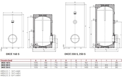 DRAŽICE OKCE 200 S zásobníkový ohřívač 210l, elektrický, bez topného tělesa, stacionární