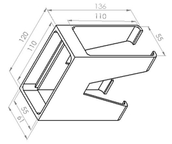HACO Sedlová odbočka 110x55/110x55 boční