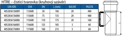 HT PLUS HTRE čistící tvarovka DN110, s kruhovým uzávěrem, PP, šedá