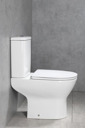 DARIO WC kombi, Rimless, spodní/zadní odpad, bílá