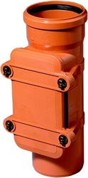 KG KGRE čisticí tvarovka DN200, s obdélníkovým uzávěrem, PVC, oranžová