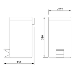 SIMPLE LINE odpadkový koš kulatý 12l, černá mat
