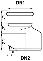 KG KGR redukce nesouosá DN125/110, PVC, oranžová