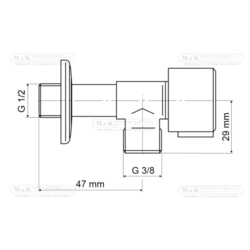 SLOVARM Sada 2 ks rohových ventilů s keramickým vrškem 1/2" × 3/8", TE-66N, nerez