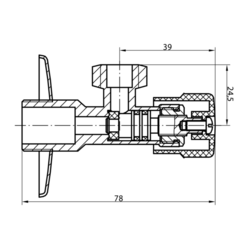 MULTITURN rohový ventil 1/2"x3/8", pár, chrom