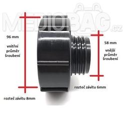MEDIO Redukce IBC DN 80 (vnitřní) x DN 50 (hrubý, vnější S60x6)