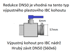 MEDIO IBC redukce DN50 s rychlospojkou na hadici