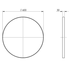 Zrcadlo kulaté v plastovém rámu o 60cm, černá mat