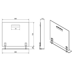 WEGA zrcadlo s policí 80x80cm, černá mat