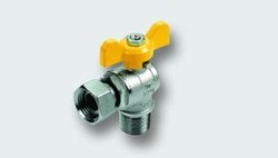 TIEMME 1/2" x 1/2" plynový kulový kohout rohový ŠM motýl