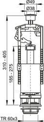 Vypouštěcí ventil A2000 WC-kombi start/stop Alcaplast