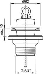 Sifonová vpusť 5/4"x63mm nerez vršek ALCAPLAST plast A31
