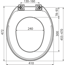 ALCA A6550 BASIC ANTIBACTERIAL WC sedátko 410x470mm, s plastovými panty, bílá, dříve A3551