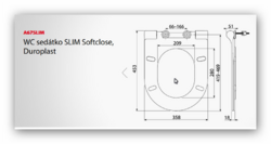 WC sedátko A67 SLIM se zpomalením-softclose ALCADRAIN