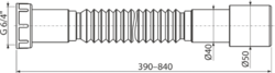 ALCADRAIN Flexi připojení 6/4"×40/50 plast