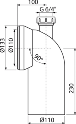 Alcadrain Dopojení k WC s připojením DN40 – koleno 90° A90-90P40