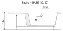 RAVAK SABINA 90 panel 900mm, bílá