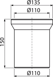 Alcadrain Dopojení k WC – nátrubek 150 mm A91-150