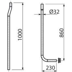 ALCADRAIN Trubice splachovací komplet DN35