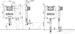 ALCADRAIN Basicmodul Slim - WC nádrž pro zazdívání