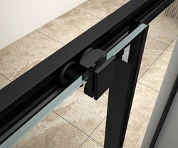 AGGA BLACK čtvercová sprchová zástěna 800x800mm, čiré sklo