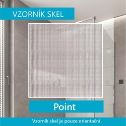 VZOREK MEREO Lima sprchové dveře dvoukřídlé, lítací, 80x190 cm, chrom ALU, sklo Point 6 mm