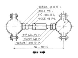 rozpěrka 1", 240-260mm