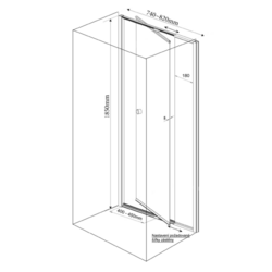 AMICO sprchové dveře výklopné 820-1000x1850mm, čiré sklo