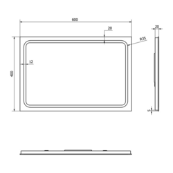GEMINI zrcadlo s LED osvětlením 40x60cm