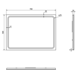 GEMINI zrcadlo s LED osvětlením 50x70cm