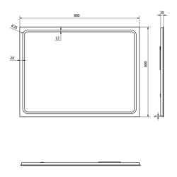 GEMINI zrcadlo s LED osvětlením 60x80cm