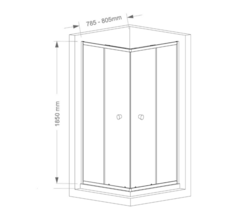 AGGA čtvercová sprchová zástěna 800x800mm, čiré sklo