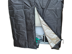 Ochranný kryt na IBC nádrž 640l – UV ochrana, zip na kontrolu hladiny, fixace – černý