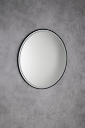 KADRIS kulaté zrcadlo s LED osvětlením o 80cm, černá mat