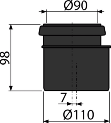 ALCADRAIN Redukce komplet DN90/110