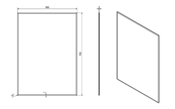 ACCORD zrcadlo s fazetou 50x70cm, CU free