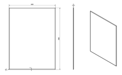 ACCORD zrcadlo s fazetou 60x80cm, CU free