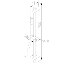MINIMAL ruční sprcha, 184mm, nerez mat