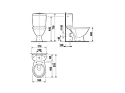 EUROLINE WC kombi vodorovný odpad, JIKA, BEZ sedátka, 8.6027.2.000.787.1 (armatura Siamp)