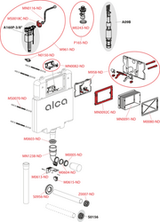 ALCADRAIN Basicmodul Slim - WC nádrž pro zazdívání