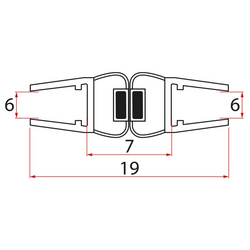 EXTRA SLIM set plochých magnetických těsnění pro sklo 6/6mm, 1900mm