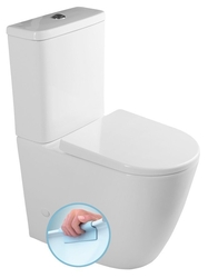 TURKU WC kombi, zvýšený sedák, Rimless, spodní/zadní odpad, bílá