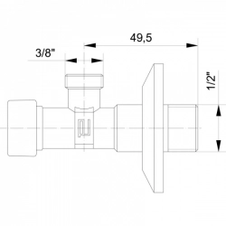 Rohový ventil (pár) 1/2" - 3/8" s filtrem