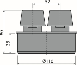 CONCEPT přivzdušňovací hlavice pr.40mm, polypropylen