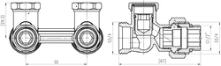 NOVASERVIS Radiatorový uzavírací ventil dvojitý přímý 3/4"